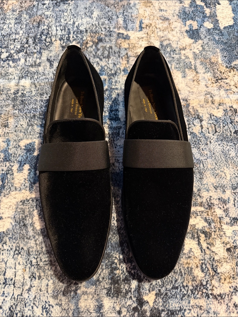 To Boot Black Velvet Slip-On Loafers